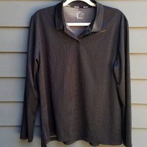 Nike Golf Dry Fit Black/White Long Sleeve Shirt Size XL
